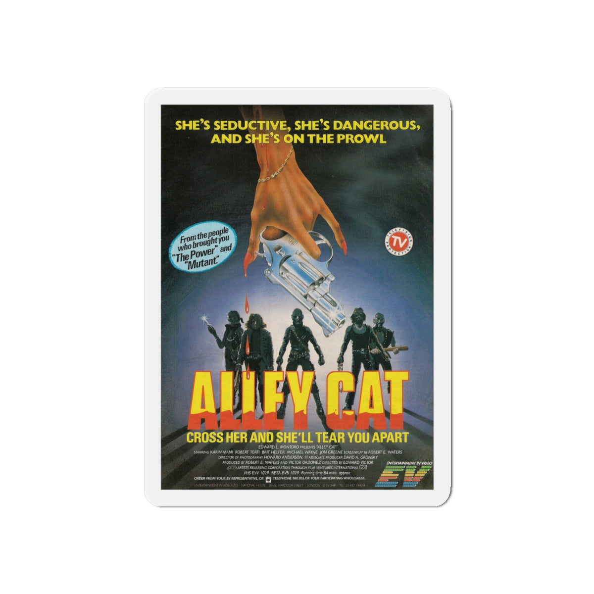 ALLEY CAT (2) 1984 Movie Poster - Die-Cut Magnet-6 × 6"-The Sticker Space