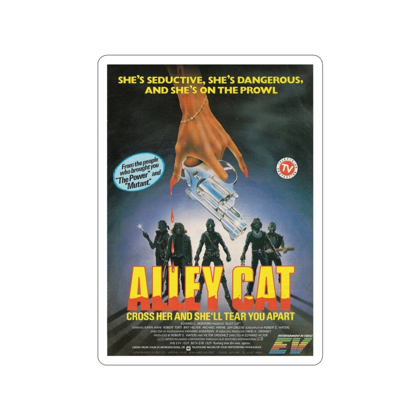 ALLEY CAT (2) 1984 Movie Poster STICKER Vinyl Die-Cut Decal-3 Inch-The Sticker Space