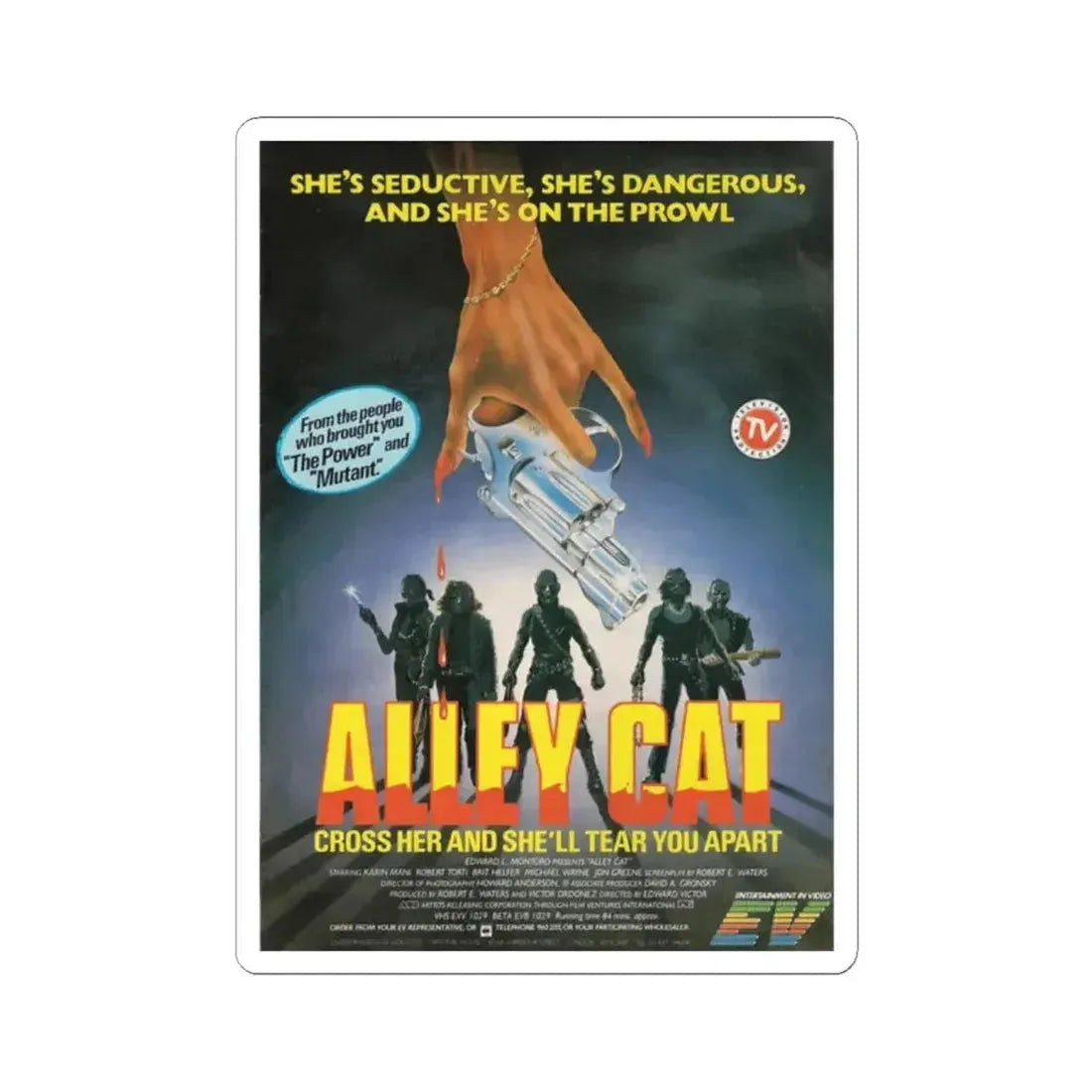 ALLEY CAT (2) 1984 Movie Poster - STICKER Vinyl Kiss-Cut Decal 2 Inch White - The Sticker Space