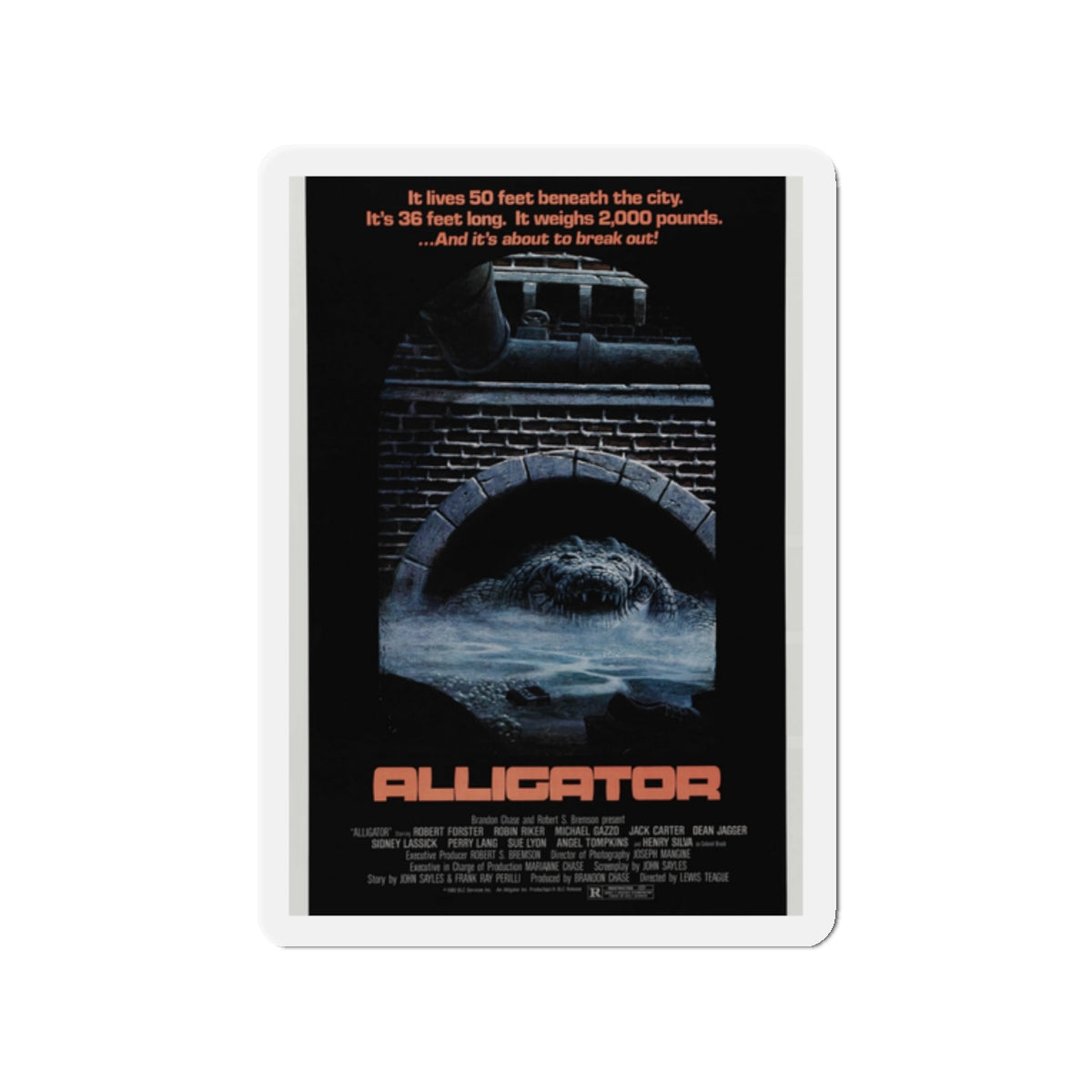 ALLIGATOR 1980 Movie Poster - Die-Cut Magnet-2" x 2"-The Sticker Space