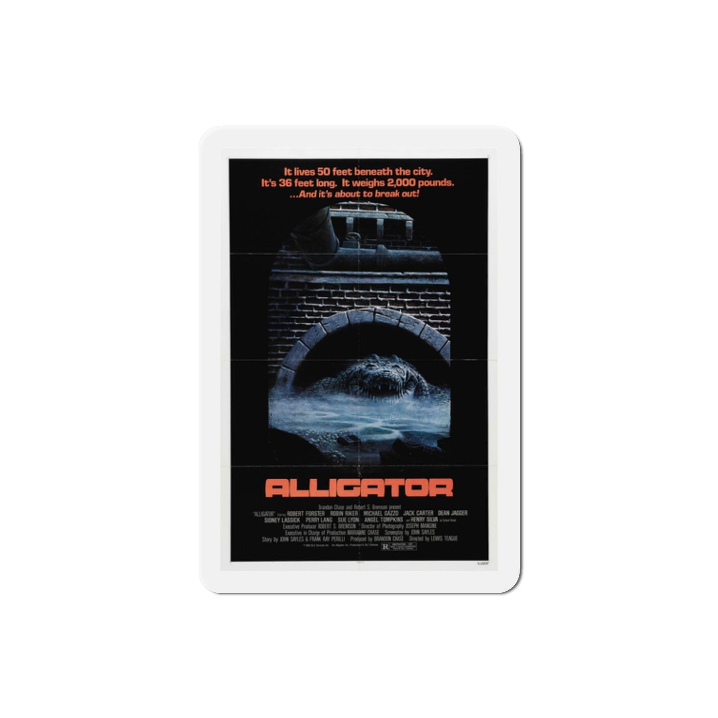 Alligator 1980 Movie Poster Die-Cut Magnet-2" x 2"-The Sticker Space