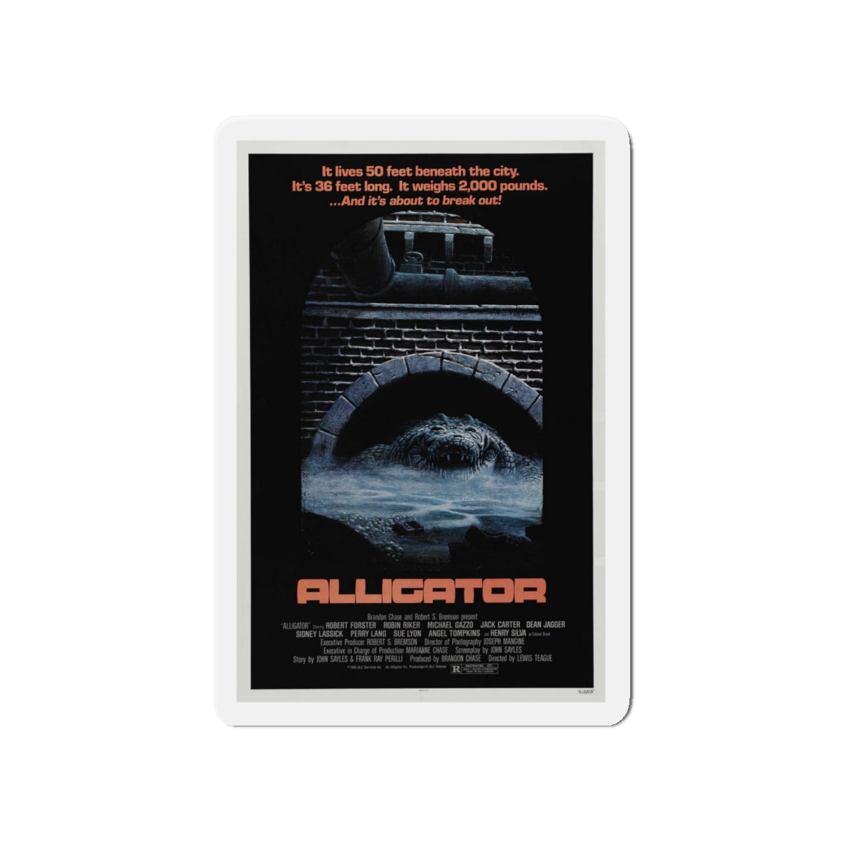 ALLIGATOR 1980 Movie Poster - Die-Cut Magnet-4" x 4"-The Sticker Space