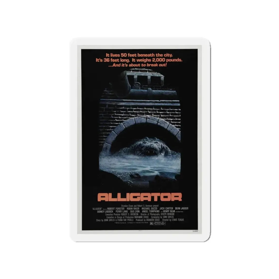 ALLIGATOR 1980 Movie Poster - Refrigerator Magnet 3 Inch - The Sticker Space
