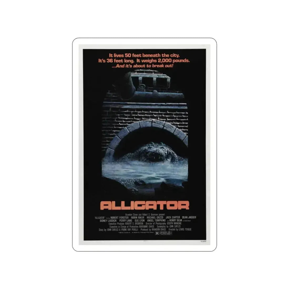 ALLIGATOR 1980 Movie Poster STICKER Vinyl Die-Cut Decal 2 Inch - The Sticker Space