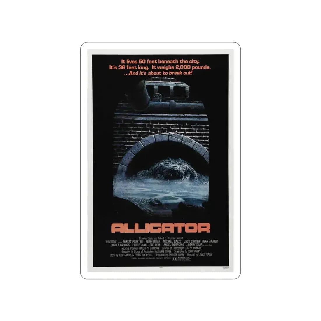 ALLIGATOR 1980 Movie Poster STICKER Vinyl Die-Cut Decal 3 Inch - The Sticker Space
