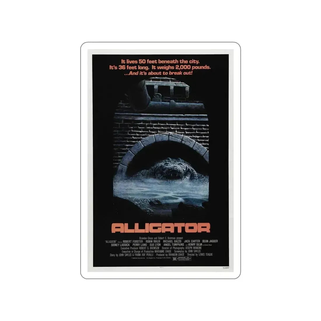 ALLIGATOR 1980 Movie Poster STICKER Vinyl Die-Cut Decal 6 Inch - The Sticker Space