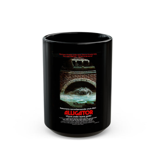 ALLIGATOR (DANISH) 1980 Movie Poster - Black Coffee Mug-15oz-The Sticker Space