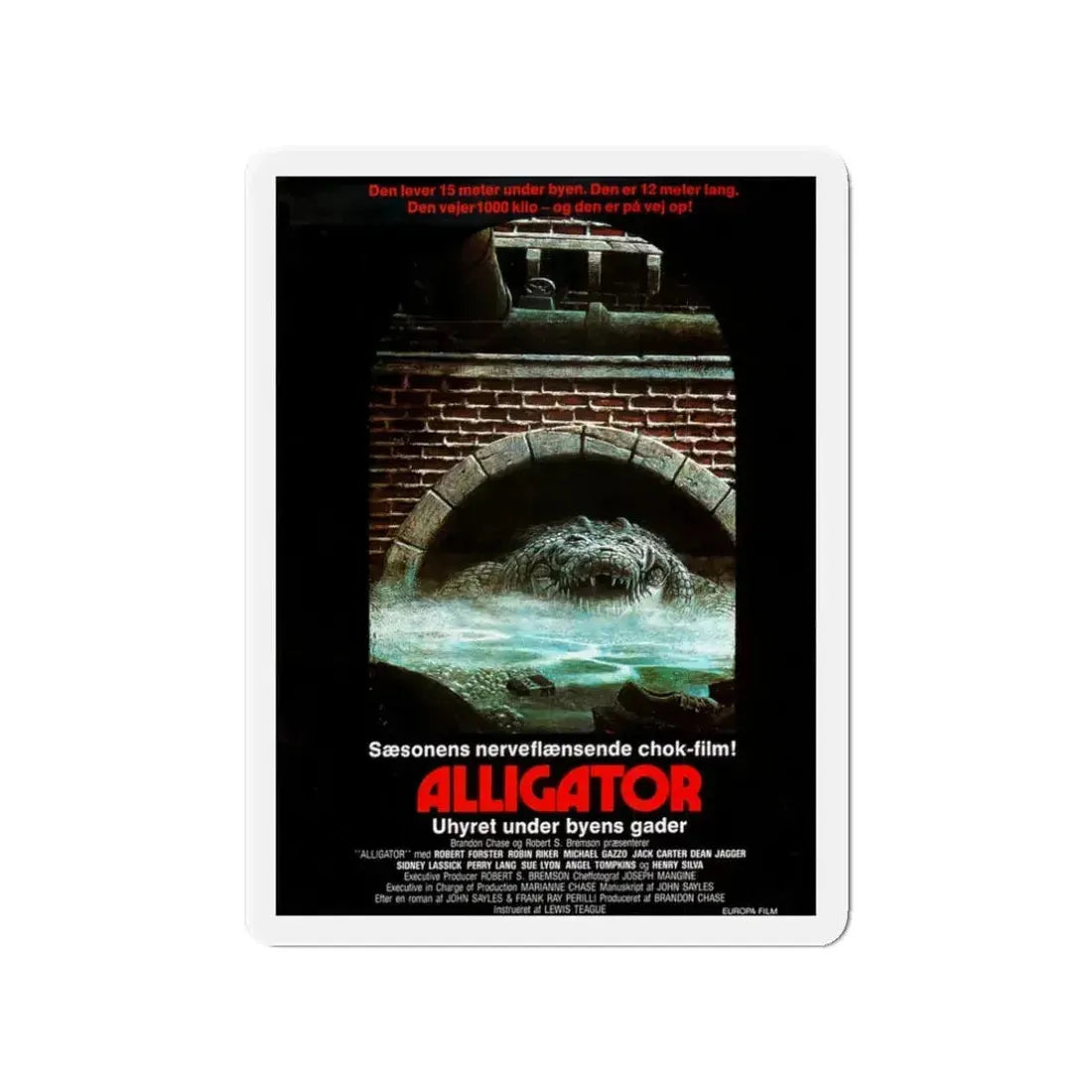 ALLIGATOR (DANISH) 1980 Movie Poster - Refrigerator Magnet 3 Inch - The Sticker Space