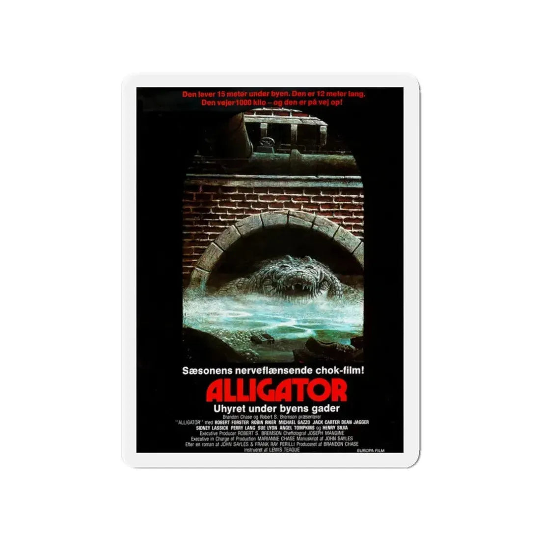 ALLIGATOR (DANISH) 1980 Movie Poster - Refrigerator Magnet 3 Inch - The Sticker Space