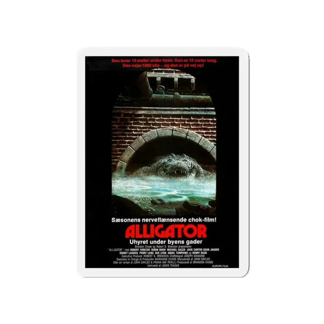 ALLIGATOR (DANISH) 1980 Movie Poster - Refrigerator Magnet - The Sticker Space