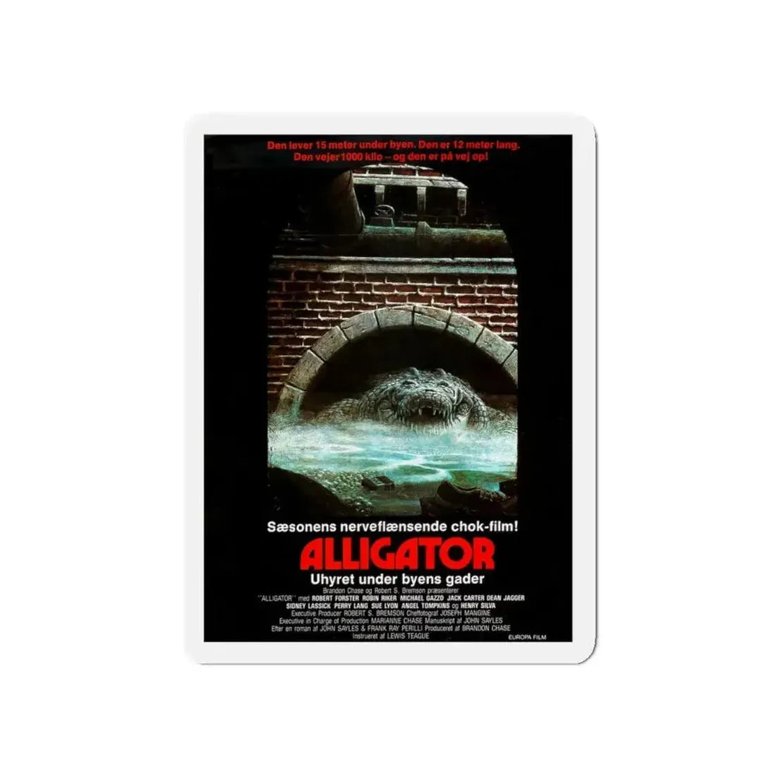 ALLIGATOR (DANISH) 1980 Movie Poster - Refrigerator Magnet - The Sticker Space