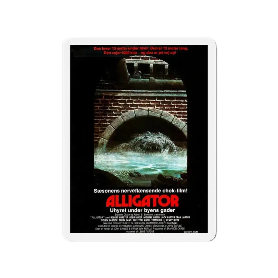 ALLIGATOR (DANISH) 1980 Movie Poster - Refrigerator Magnet - The Sticker Space