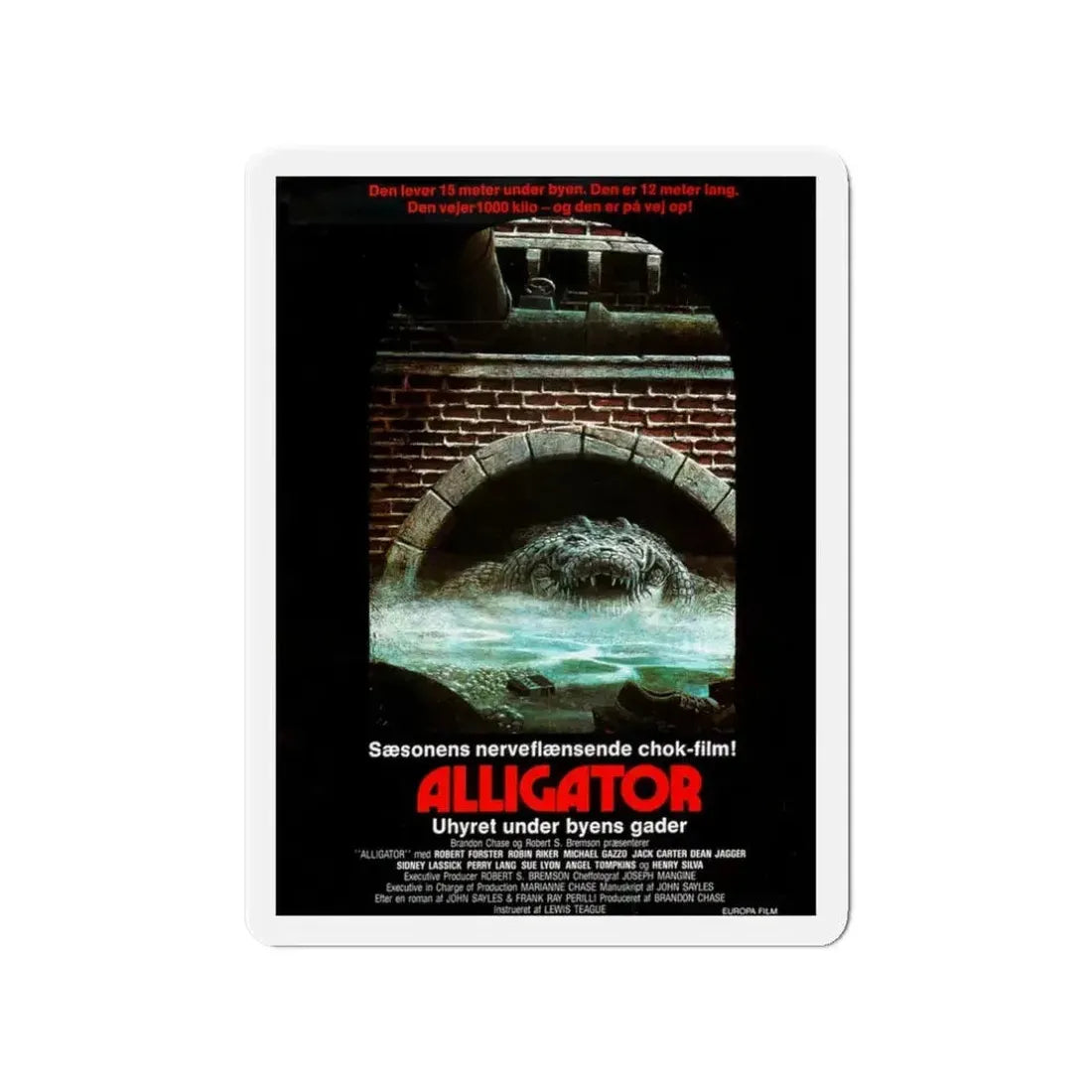 ALLIGATOR (DANISH) 1980 Movie Poster - Refrigerator Magnet - The Sticker Space