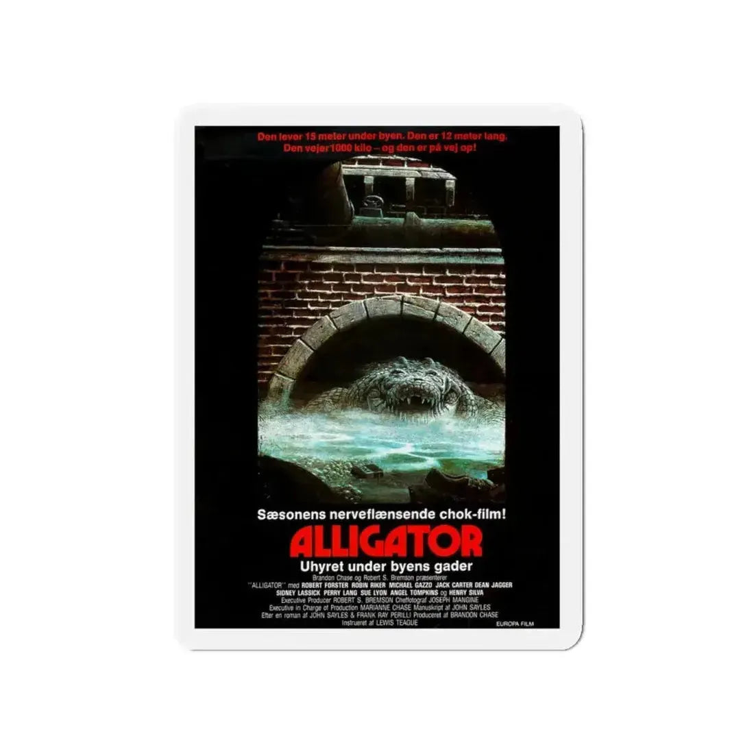 ALLIGATOR (DANISH) 1980 Movie Poster - Refrigerator Magnet - The Sticker Space