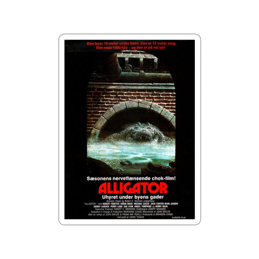 ALLIGATOR (DANISH) 1980 Movie Poster STICKER Vinyl Die-Cut Decal-2 Inch-The Sticker Space