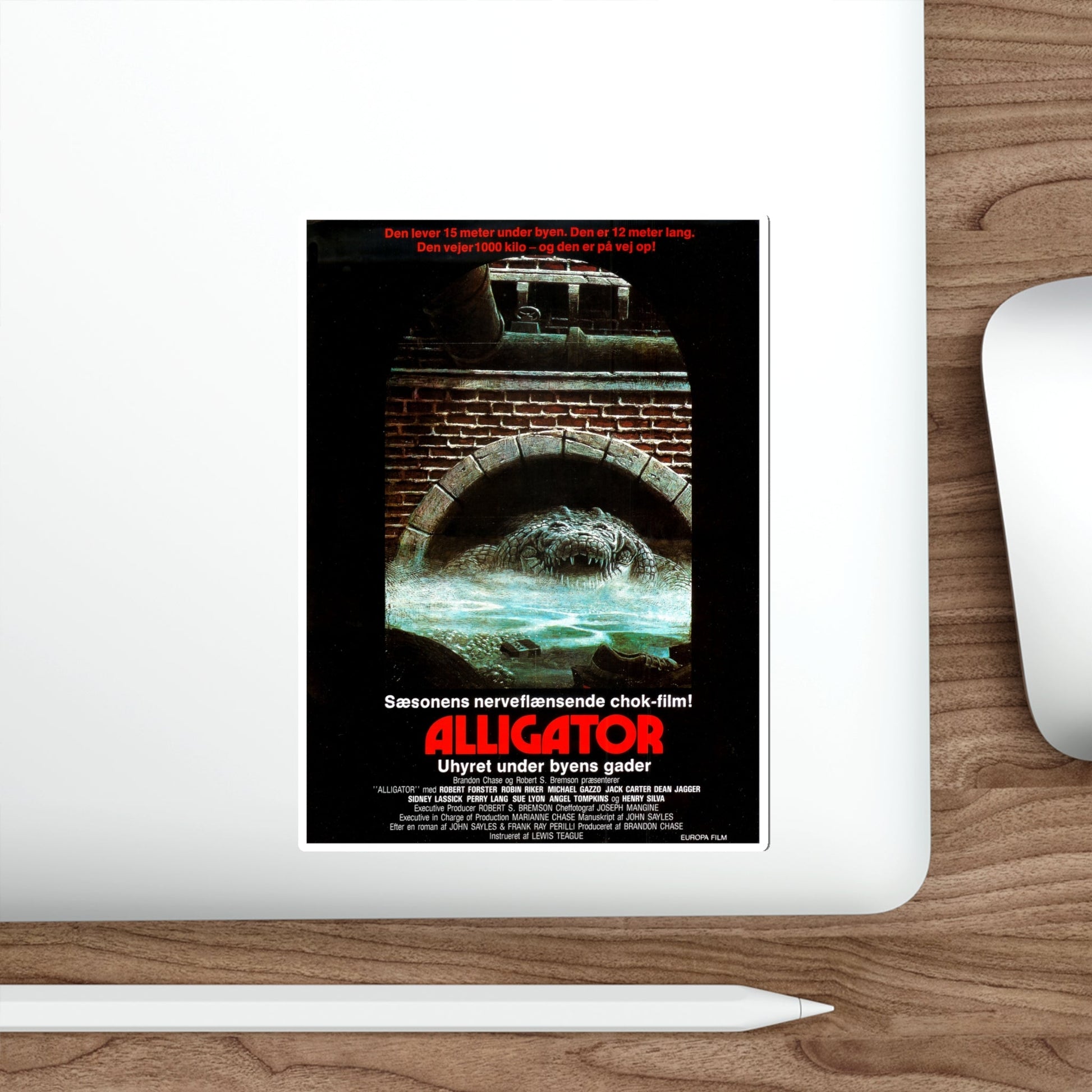 ALLIGATOR (DANISH) 1980 Movie Poster STICKER Vinyl Die-Cut Decal-The Sticker Space