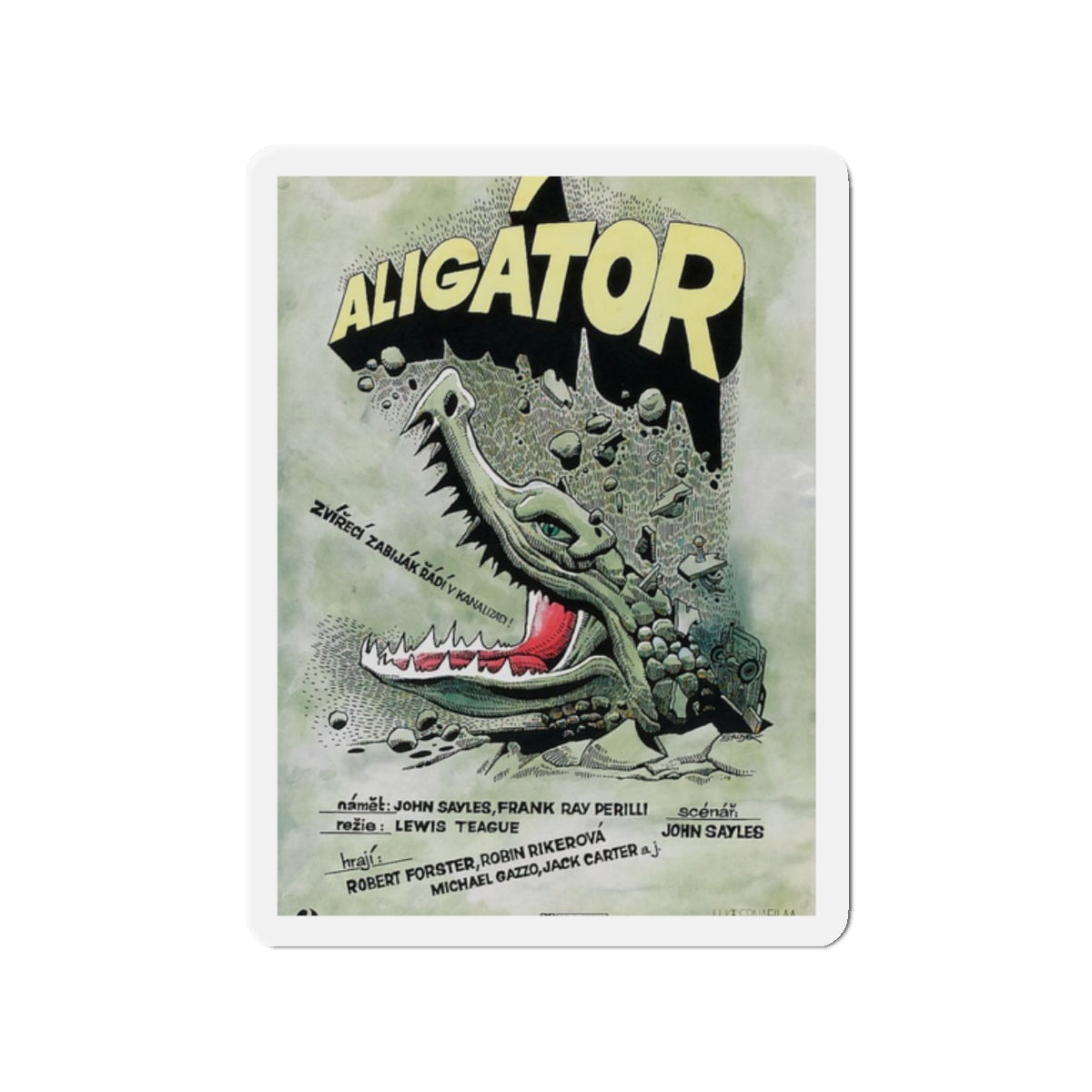 ALLIGATOR (POLISH) 1980 Movie Poster - Die-Cut Magnet-2" x 2"-The Sticker Space