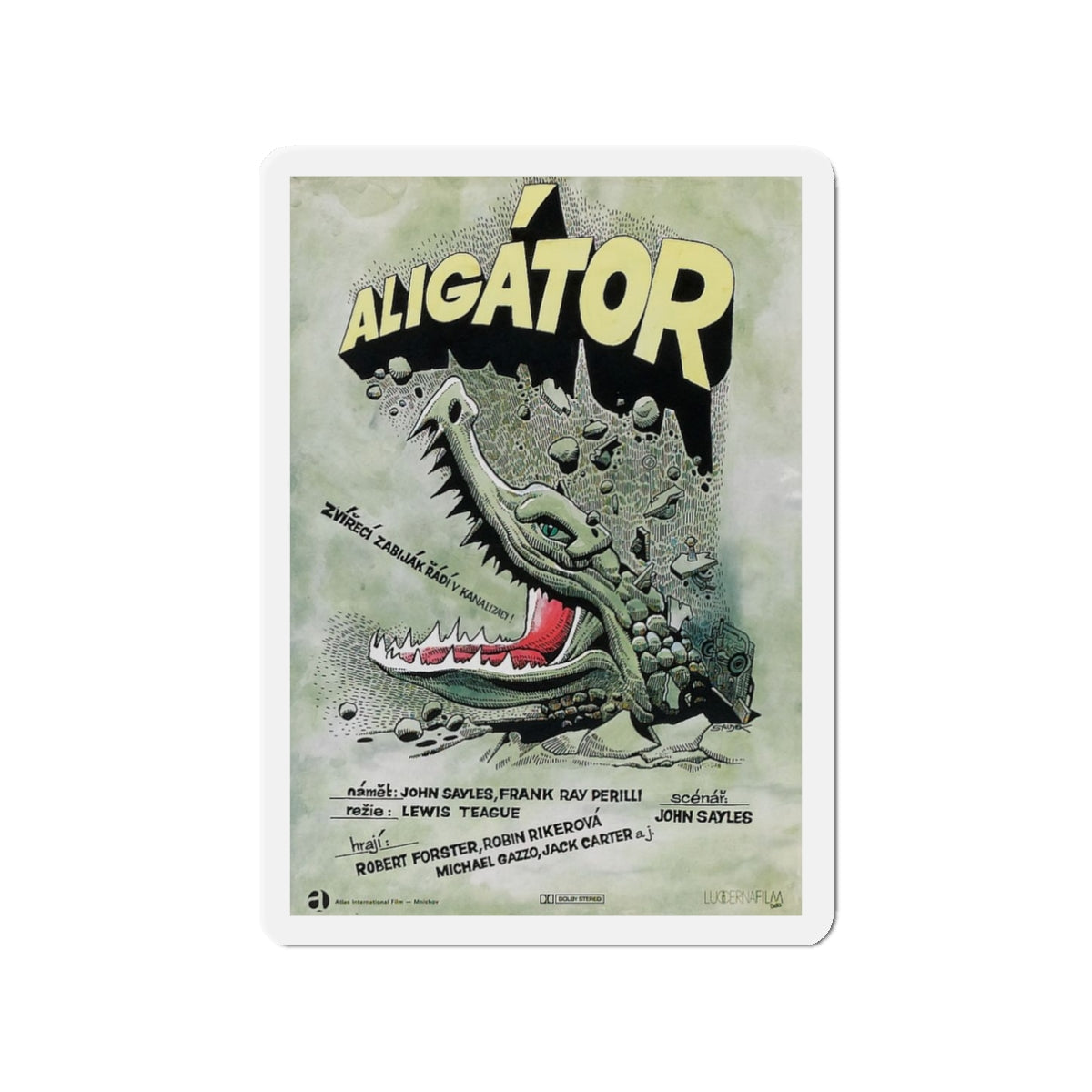 ALLIGATOR (POLISH) 1980 Movie Poster - Die-Cut Magnet-3" x 3"-The Sticker Space