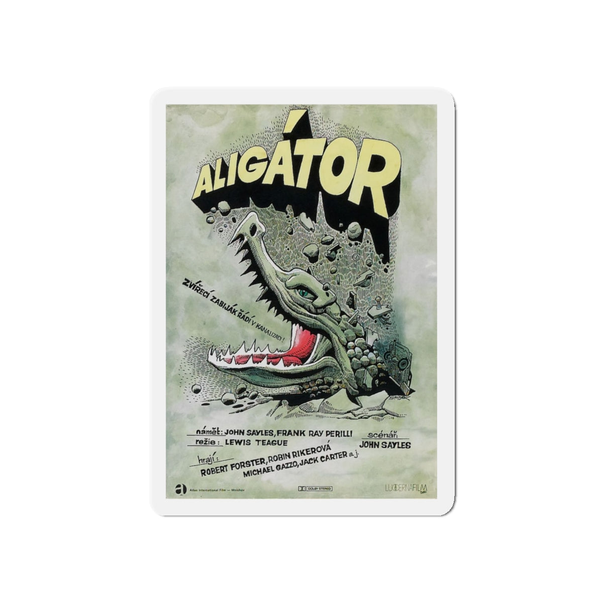 ALLIGATOR (POLISH) 1980 Movie Poster - Die-Cut Magnet-5" x 5"-The Sticker Space