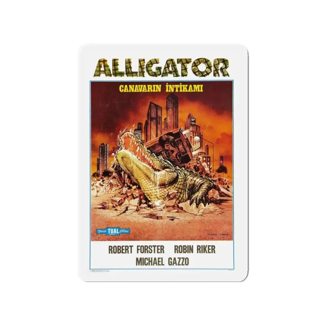 ALLIGATOR (TURKISH) 1980 Movie Poster - Refrigerator Magnet 3 Inch - The Sticker Space