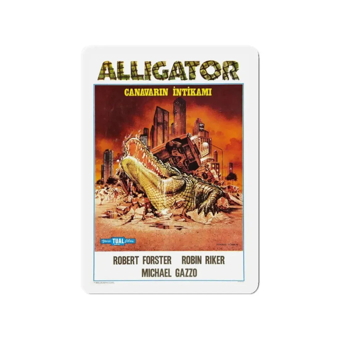 ALLIGATOR (TURKISH) 1980 Movie Poster - Refrigerator Magnet 3 Inch - The Sticker Space