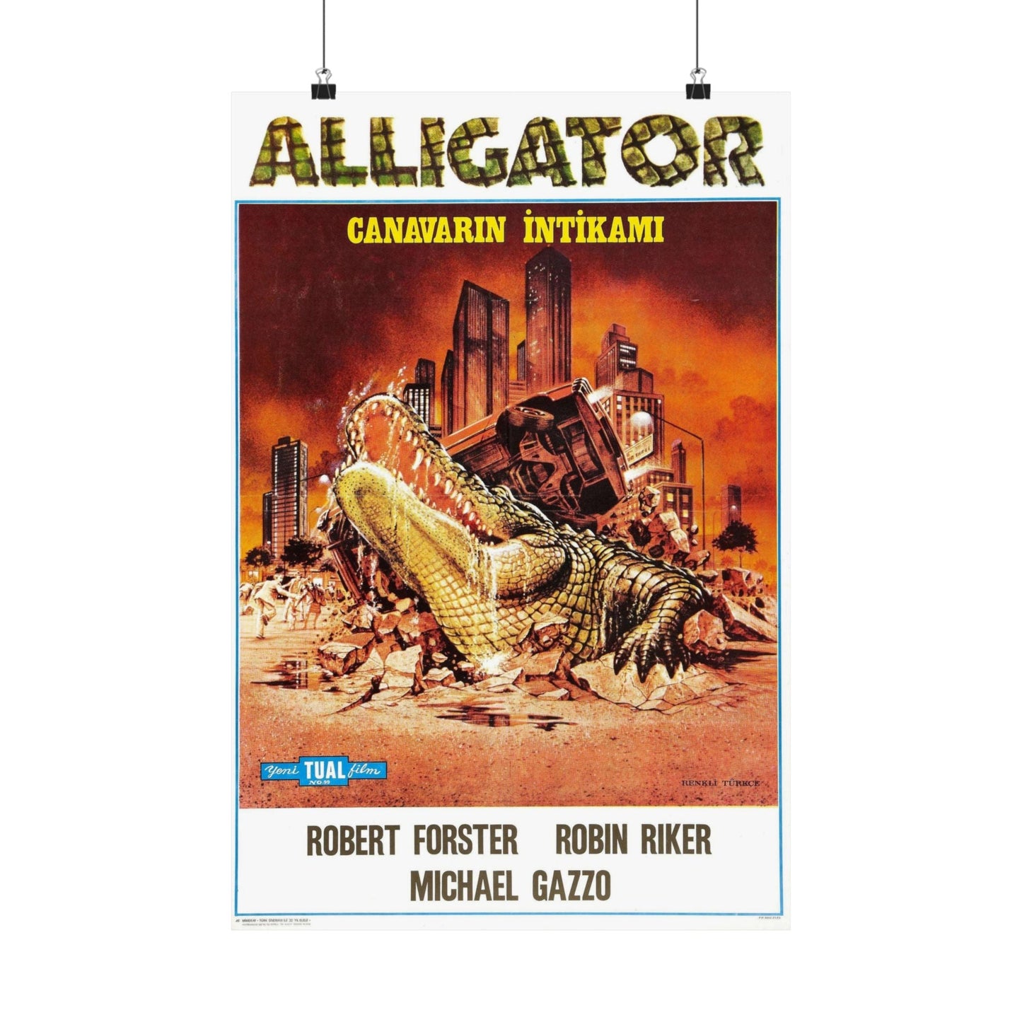 ALLIGATOR (TURKISH) 1980 - Paper Movie Poster-16″ x 24″-The Sticker Space