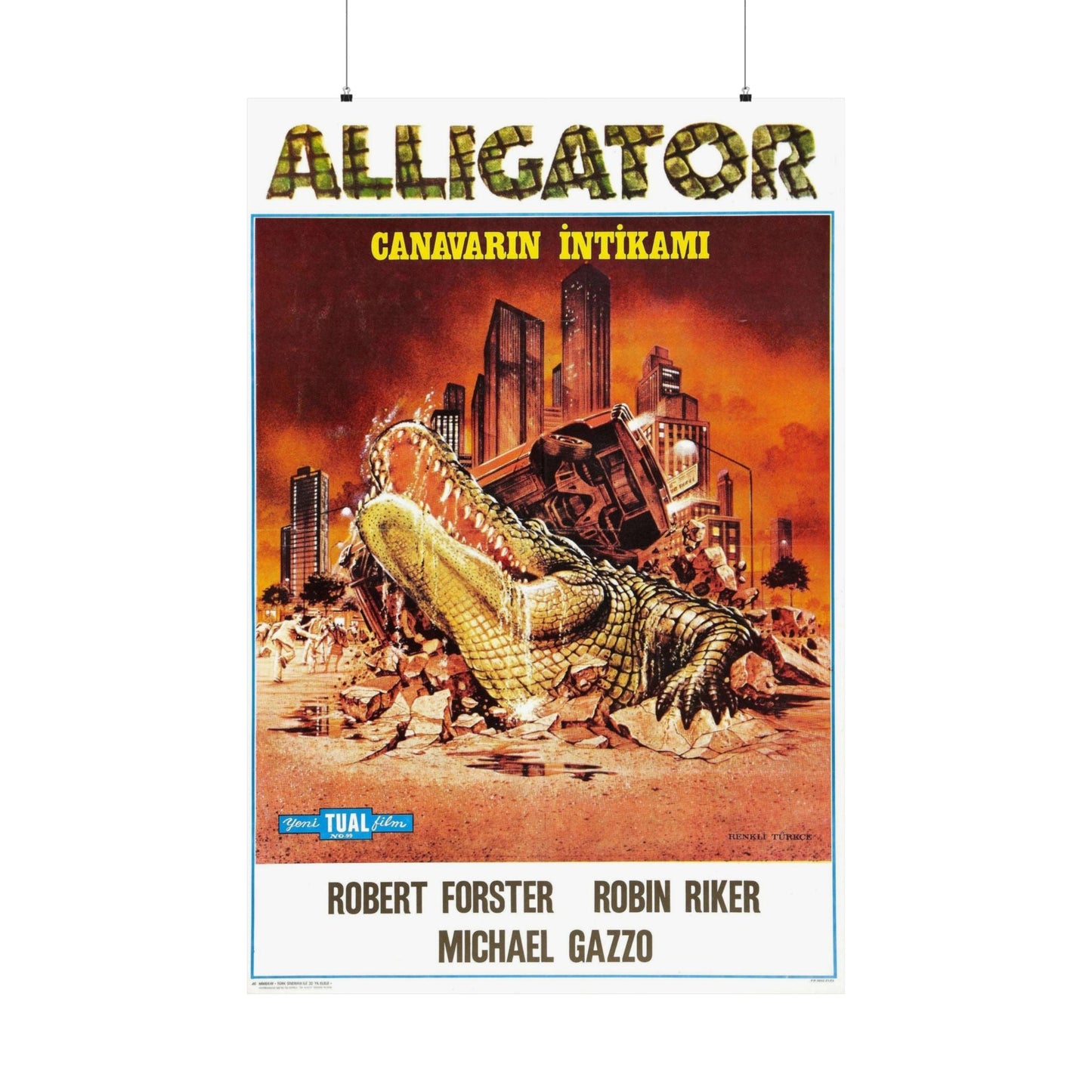 ALLIGATOR (TURKISH) 1980 - Paper Movie Poster-36" x 54"-The Sticker Space