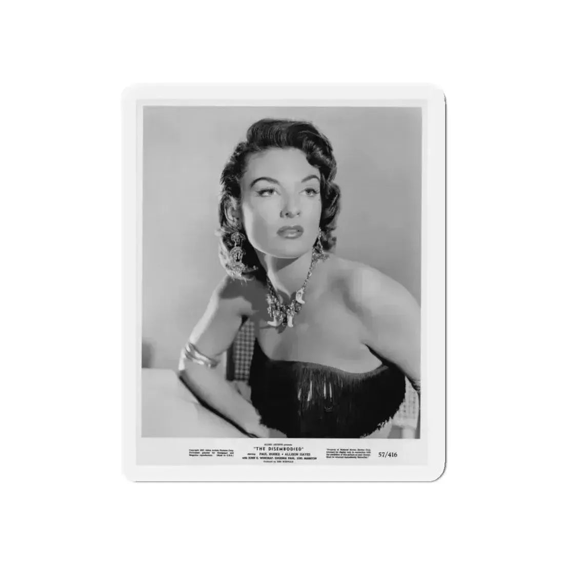 Allison Hayes #152 - Upper Body 8x10 B&W HQ Photo Re-Print for ''The Disembodied'' '57 Glamour Promo Photo (Vintage Female Icon) Refrigerator Magnet 5 Inch Die-Cut - The Sticker Space