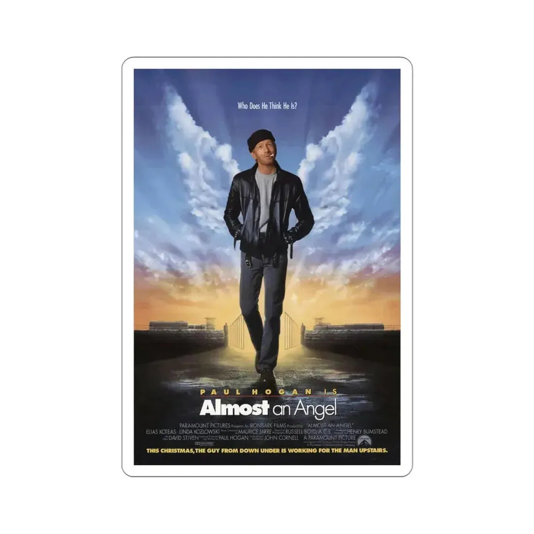 Almost an Angel 1990 Movie Poster STICKER Vinyl Die-Cut Decal 4 Inch - The Sticker Space