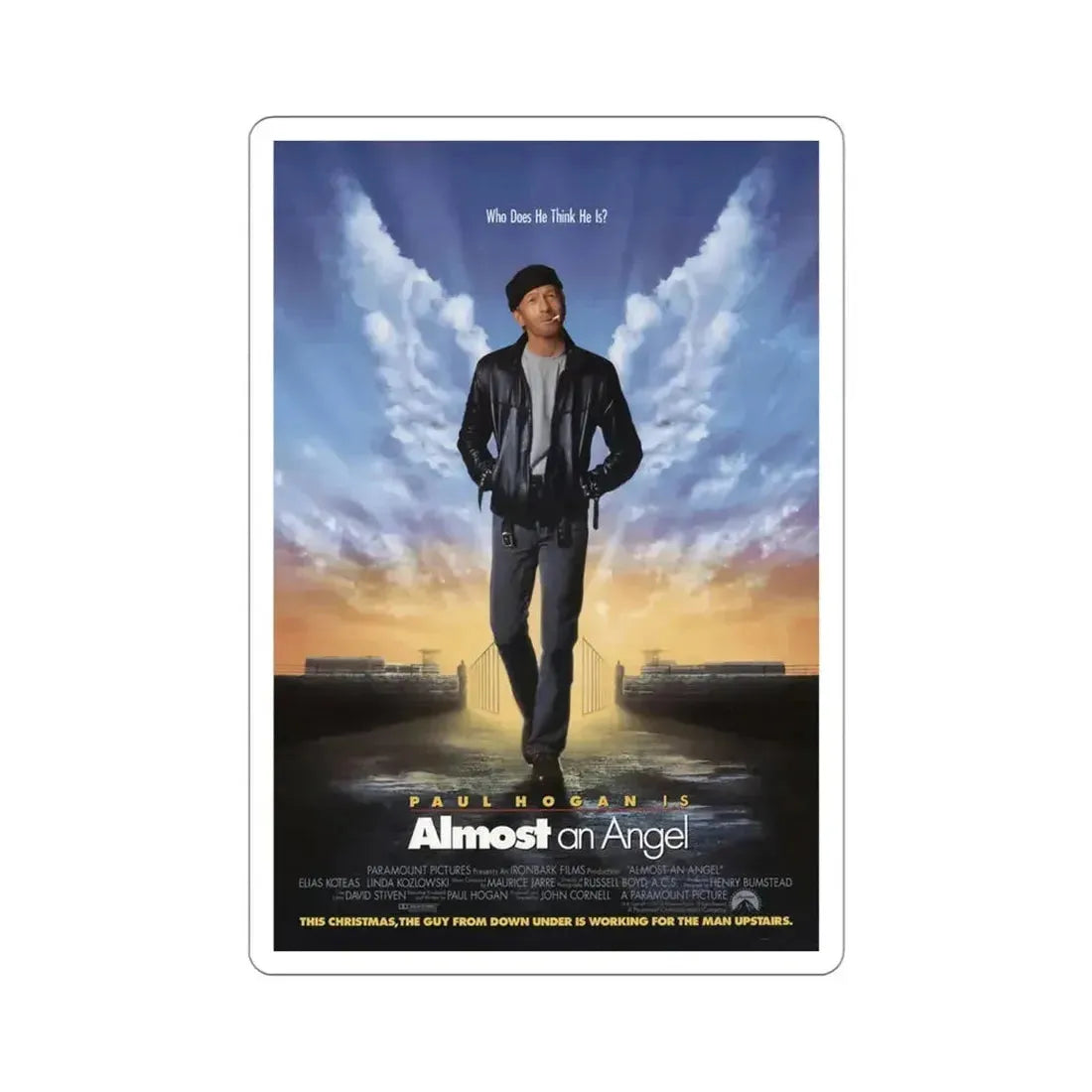 Almost an Angel 1990 Movie Poster STICKER Vinyl Die-Cut Decal - The Sticker Space