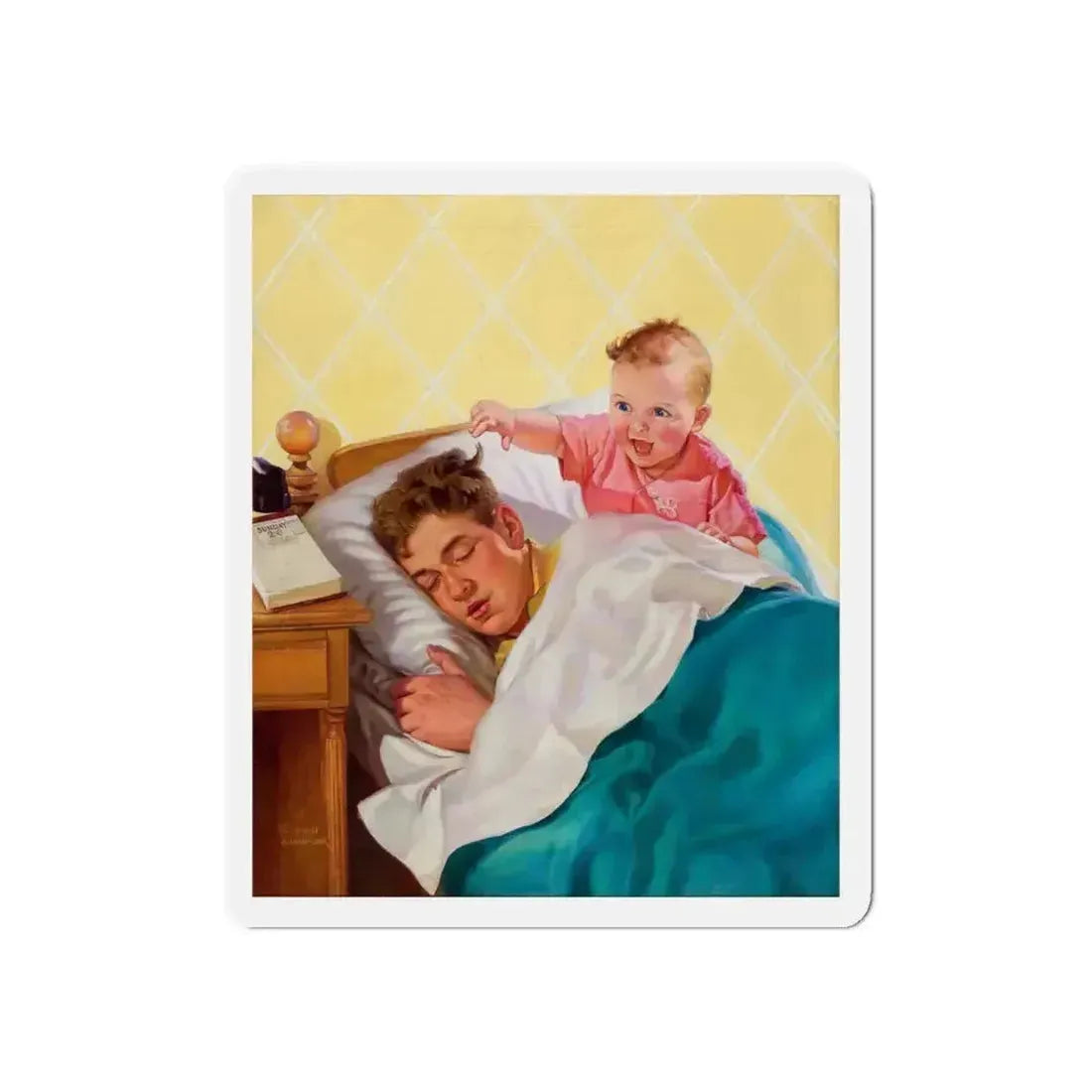 Almost Got It!, This Week magazine- Father's Day cover, June 18, 1939 (Magazine Illustration) Refrigerator Magnet - The Sticker Space