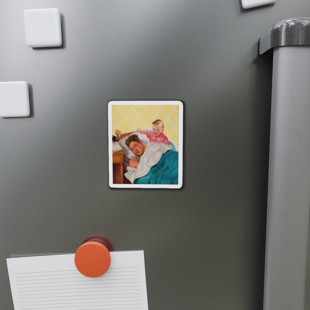 Almost Got It!, This Week magazine- Father's Day cover, June 18, 1939 (Magazine Illustration) Refrigerator Magnet-The Sticker Space