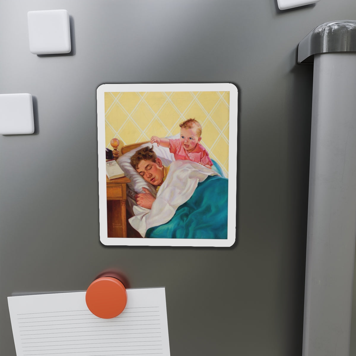 Almost Got It!, This Week magazine- Father's Day cover, June 18, 1939 (Magazine Illustration) Refrigerator Magnet-The Sticker Space