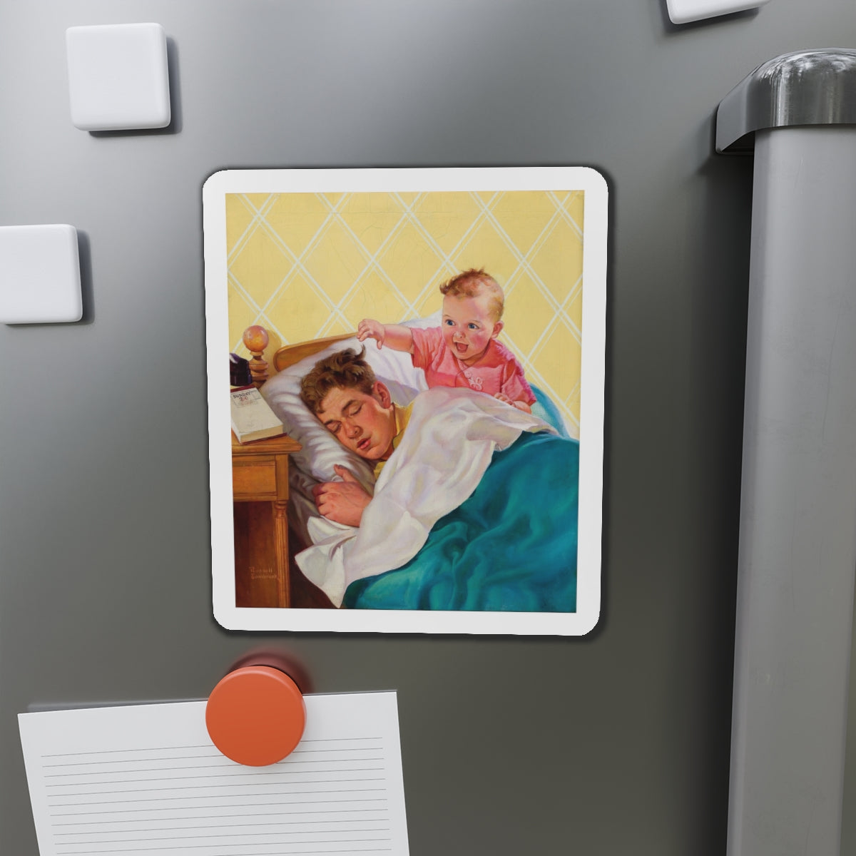 Almost Got It!, This Week magazine- Father's Day cover, June 18, 1939 (Magazine Illustration) Refrigerator Magnet-The Sticker Space