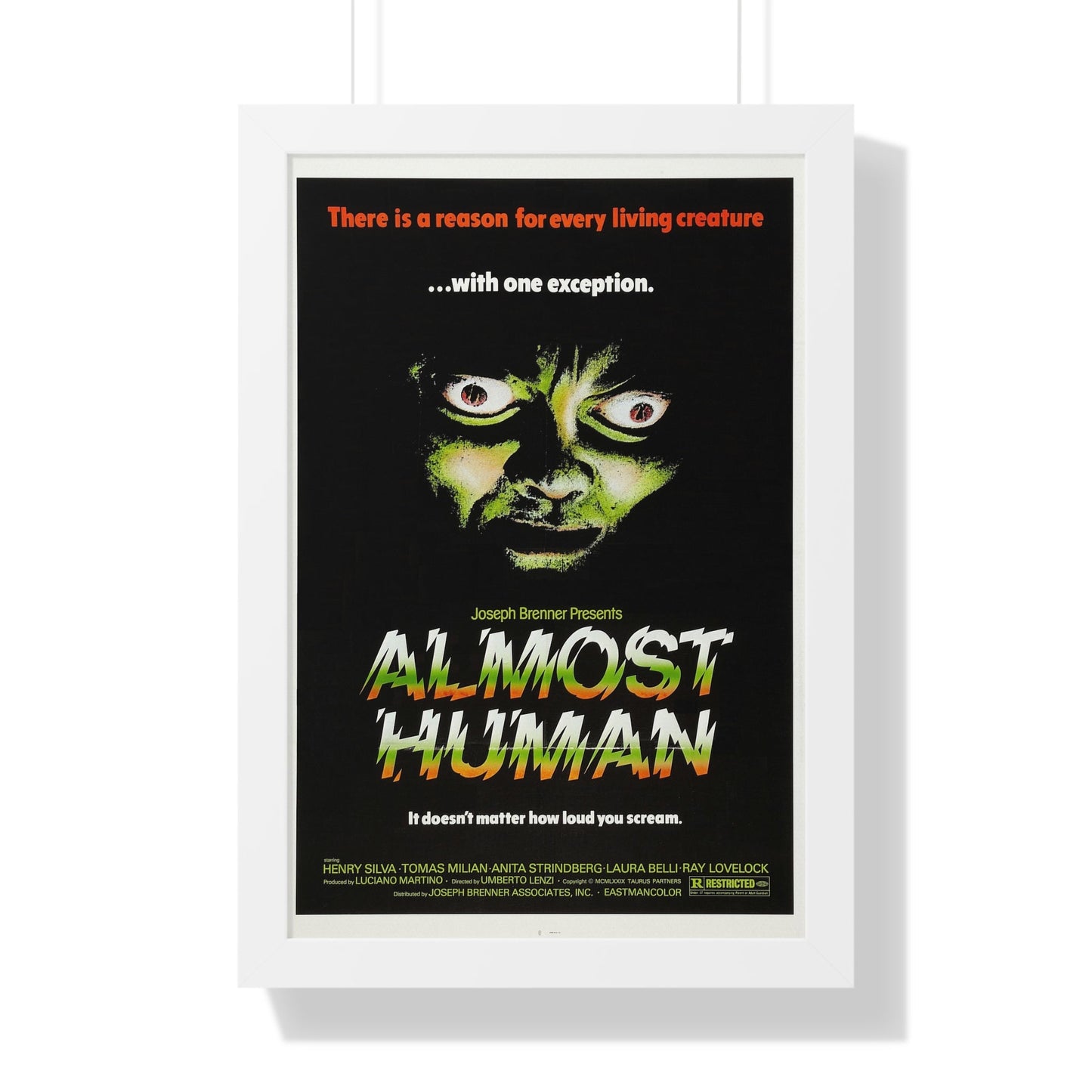 ALMOST HUMAN 1974 - Framed Movie Poster-16″ x 24″-The Sticker Space