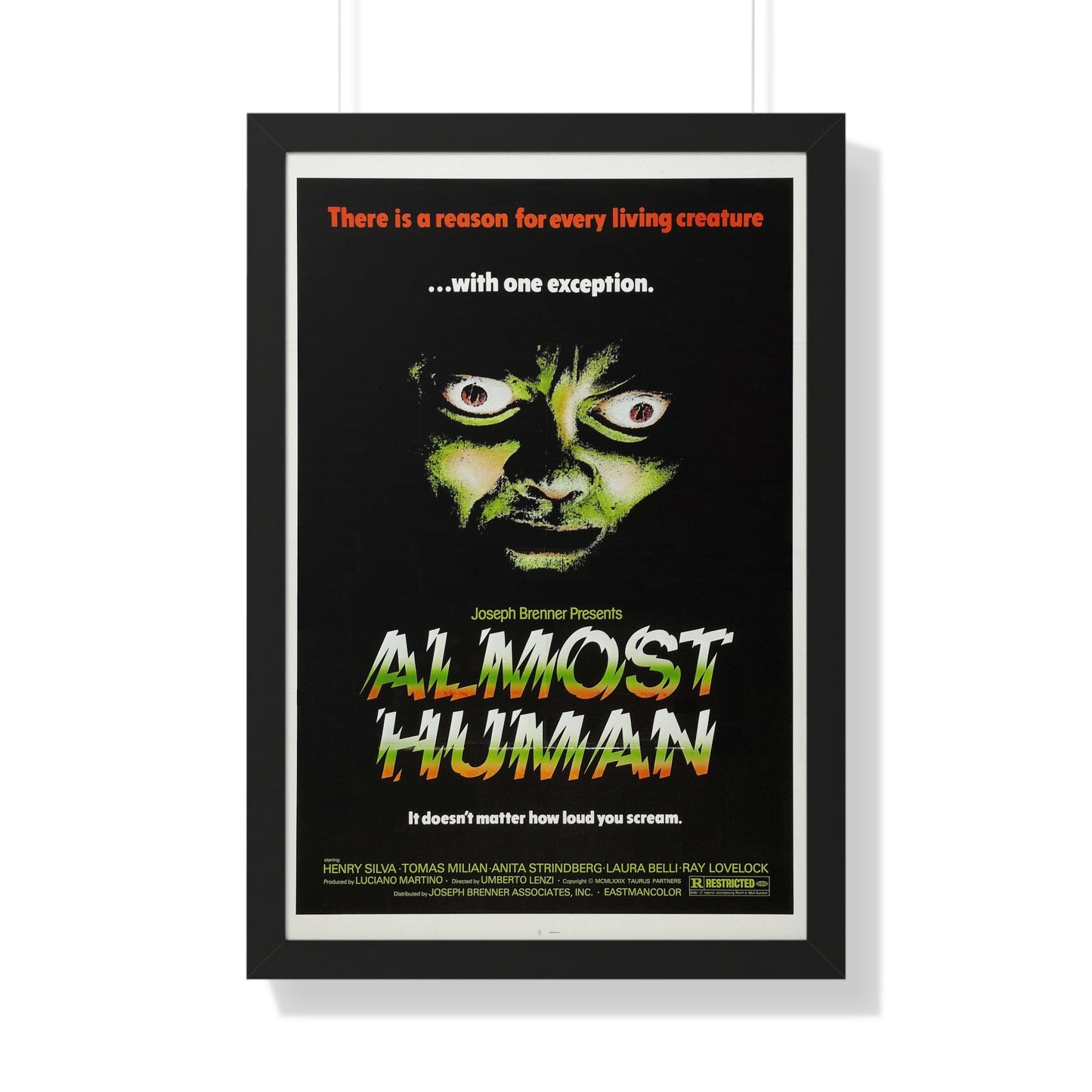 ALMOST HUMAN 1974 - Framed Movie Poster-20" x 30"-The Sticker Space