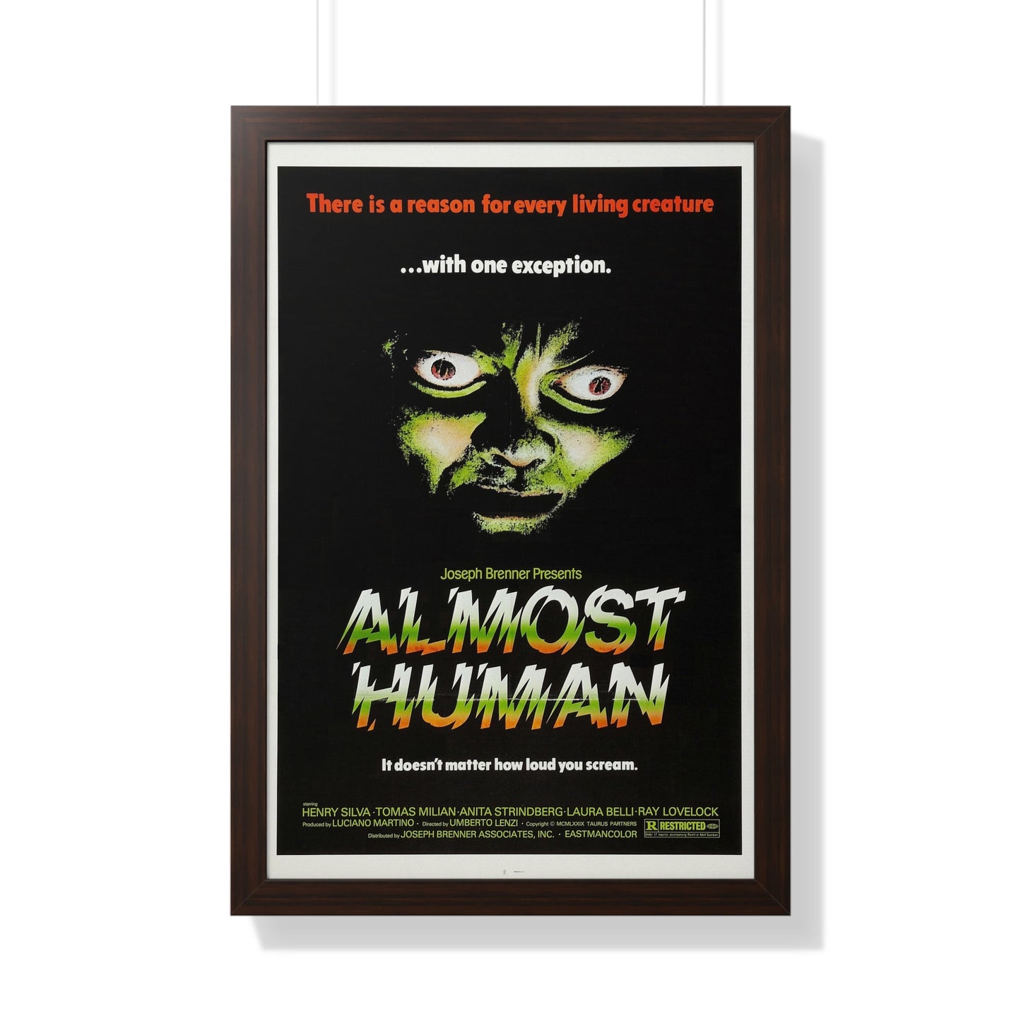 ALMOST HUMAN 1974 - Framed Movie Poster-20" x 30"-The Sticker Space