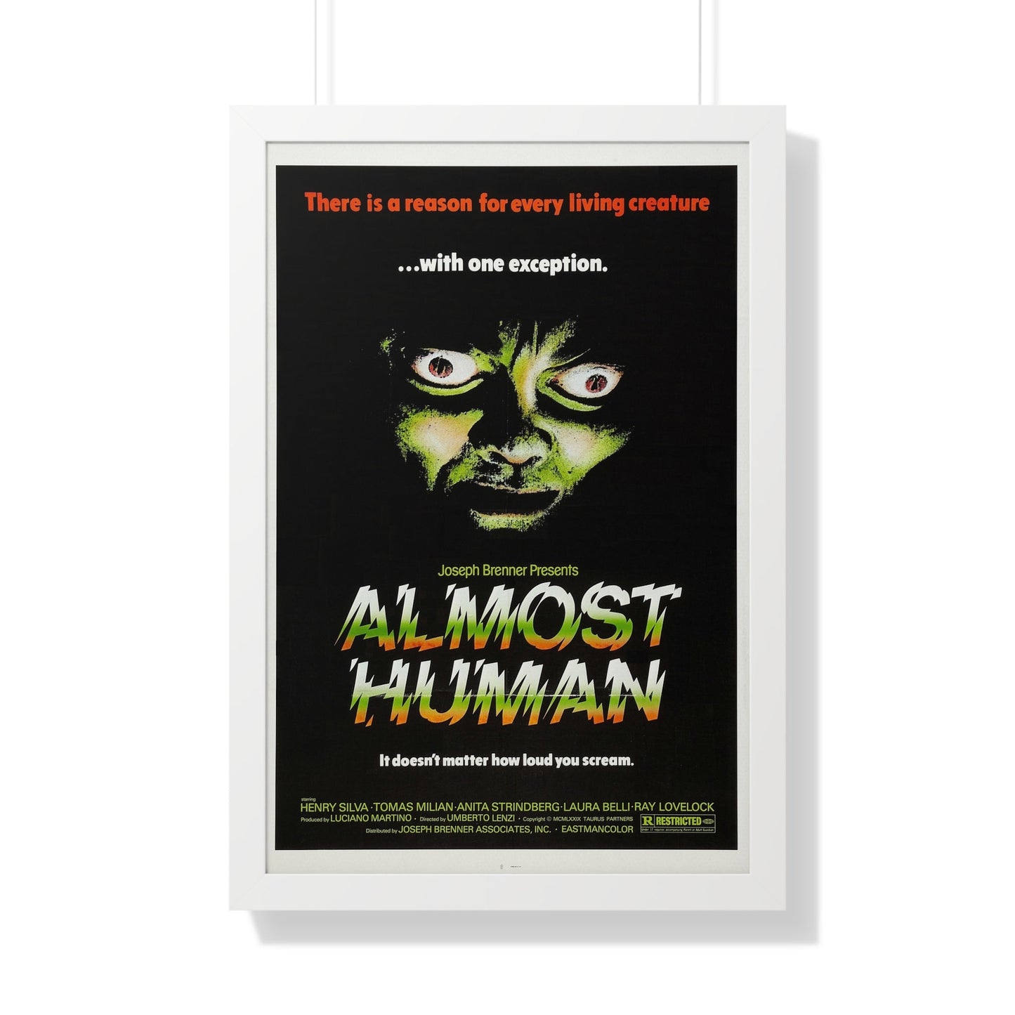 ALMOST HUMAN 1974 - Framed Movie Poster-20" x 30"-The Sticker Space