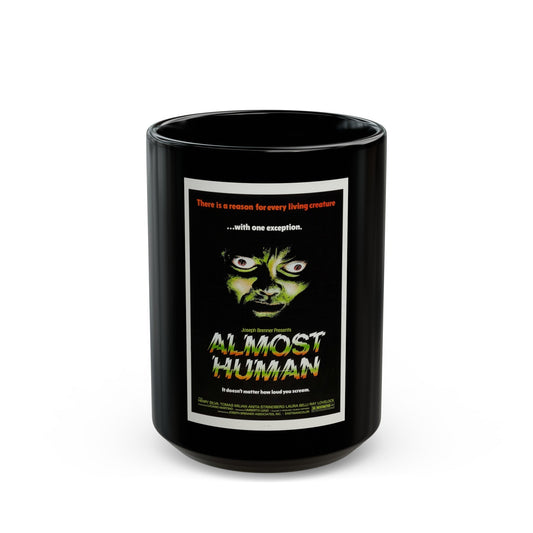 ALMOST HUMAN 1974 Movie Poster - Black Coffee Mug-15oz-The Sticker Space