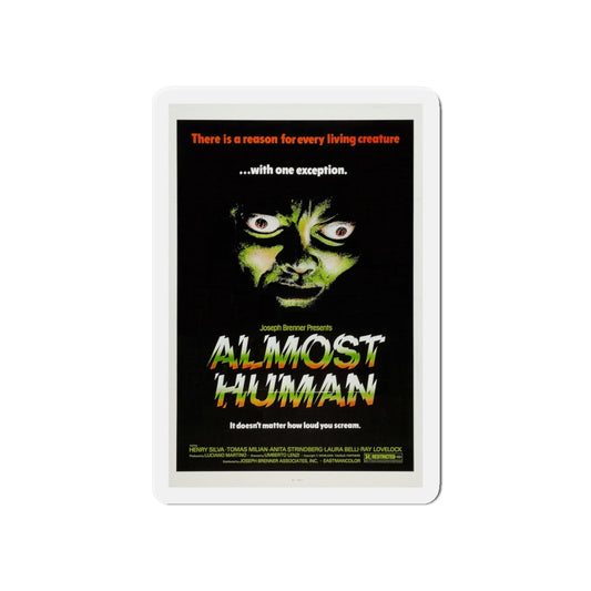 ALMOST HUMAN 1974 Movie Poster - Die-Cut Magnet-6 × 6"-The Sticker Space