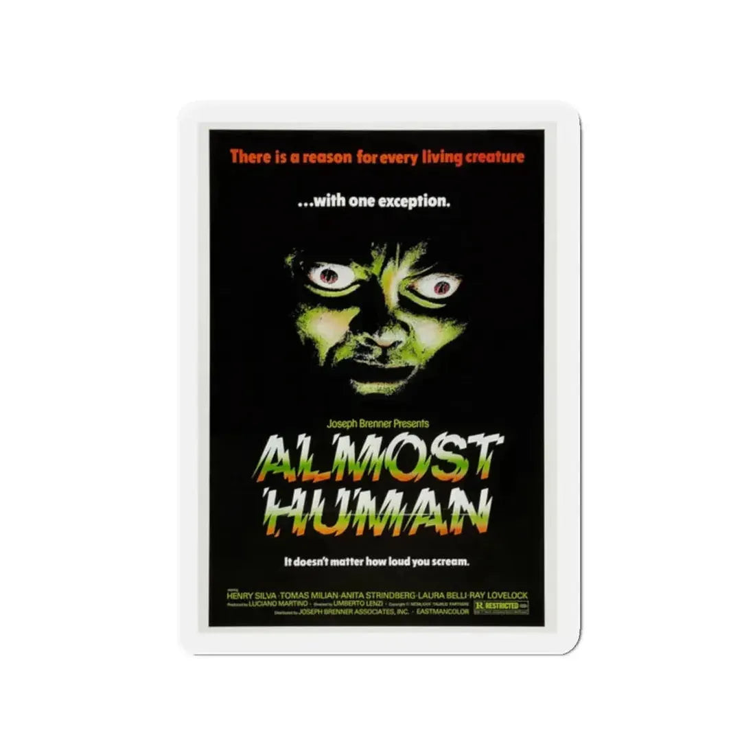 ALMOST HUMAN 1974 Movie Poster - Refrigerator Magnet 2 Inch - The Sticker Space
