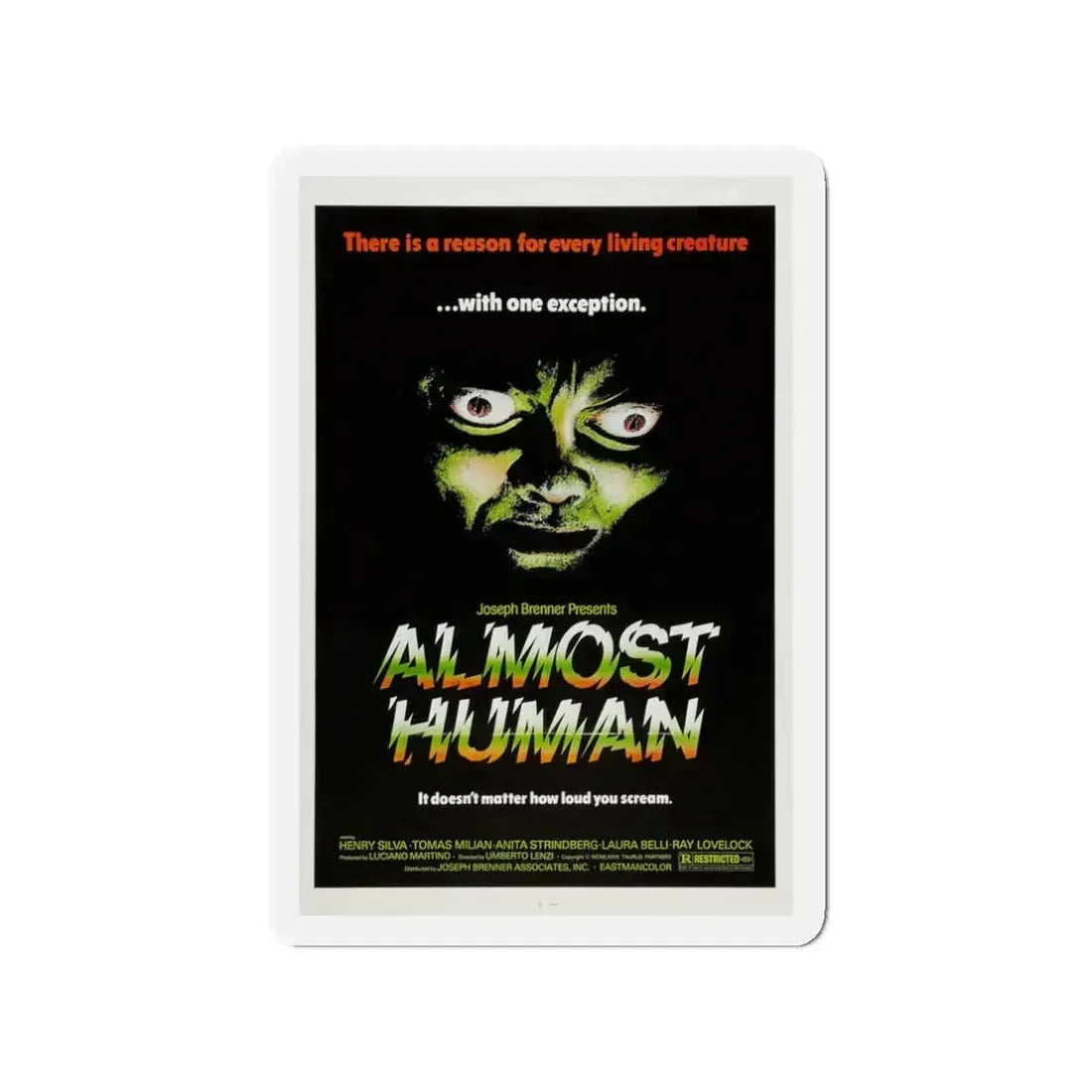 ALMOST HUMAN 1974 Movie Poster - Refrigerator Magnet 3 Inch - The Sticker Space