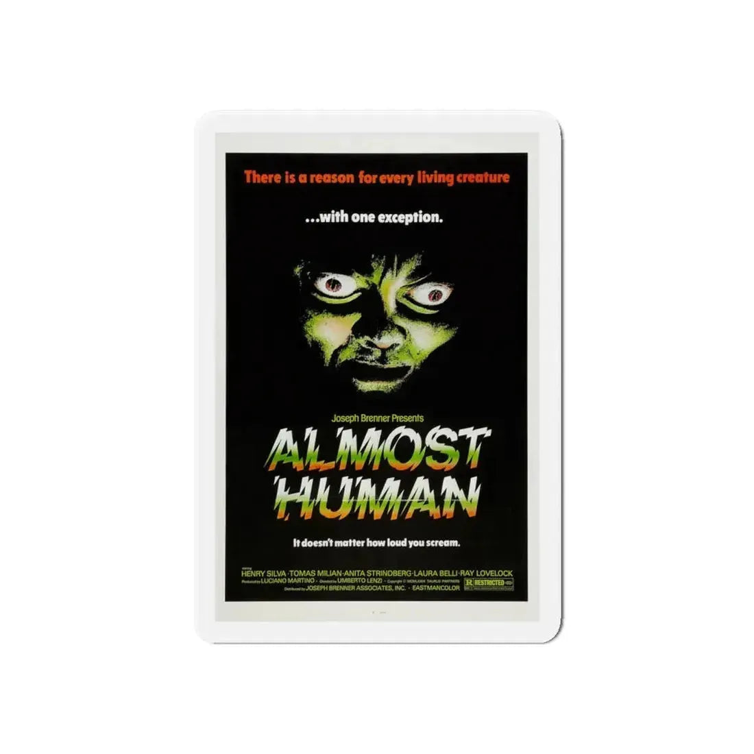 ALMOST HUMAN 1974 Movie Poster - Refrigerator Magnet 6 Inch - The Sticker Space