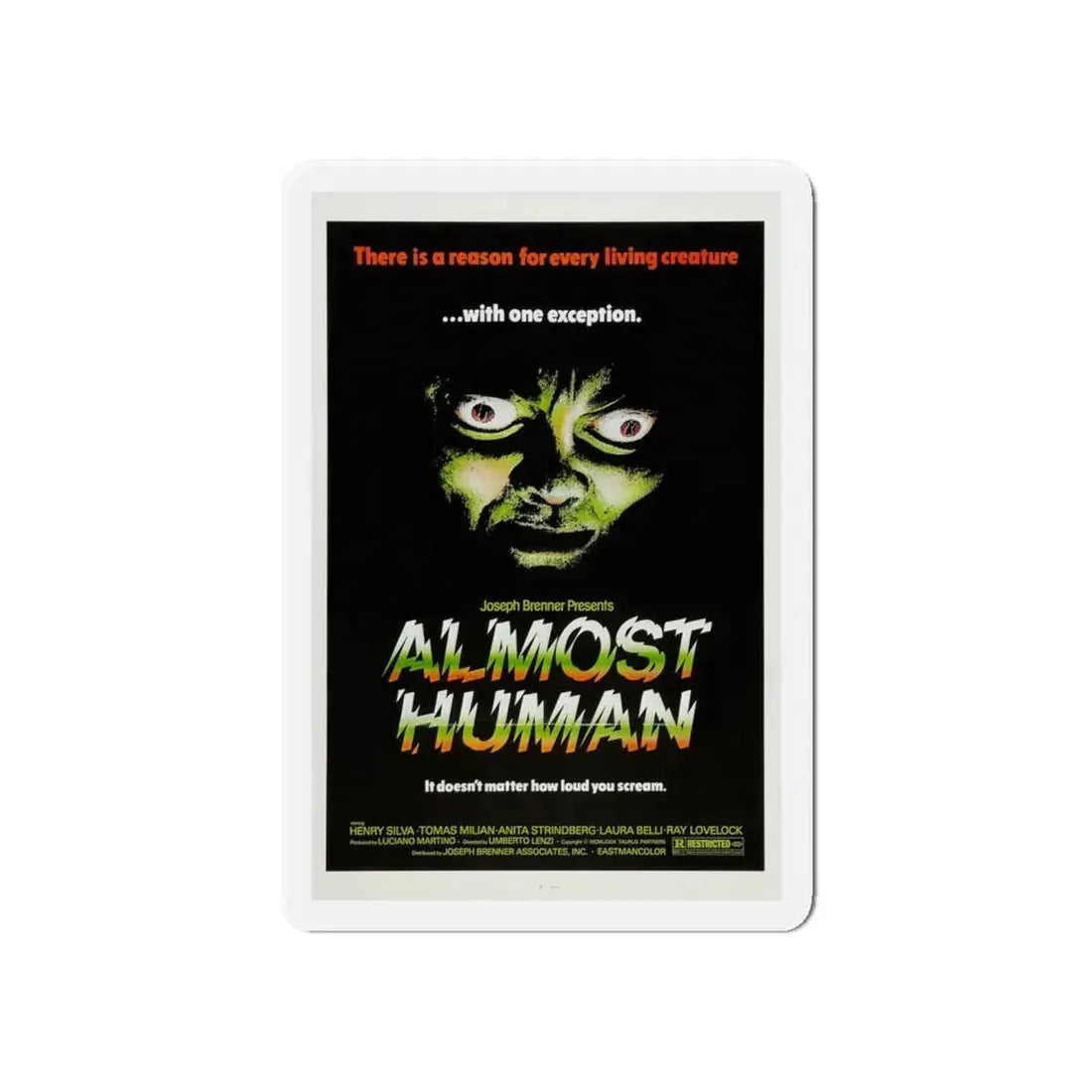ALMOST HUMAN 1974 Movie Poster - Refrigerator Magnet 6 Inch - The Sticker Space