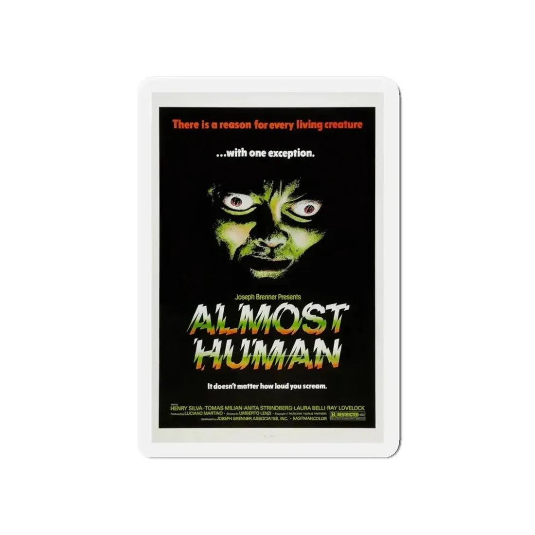 ALMOST HUMAN 1974 Movie Poster - Refrigerator Magnet - The Sticker Space