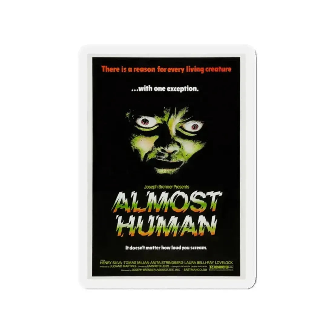 ALMOST HUMAN 1974 Movie Poster - Refrigerator Magnet - The Sticker Space