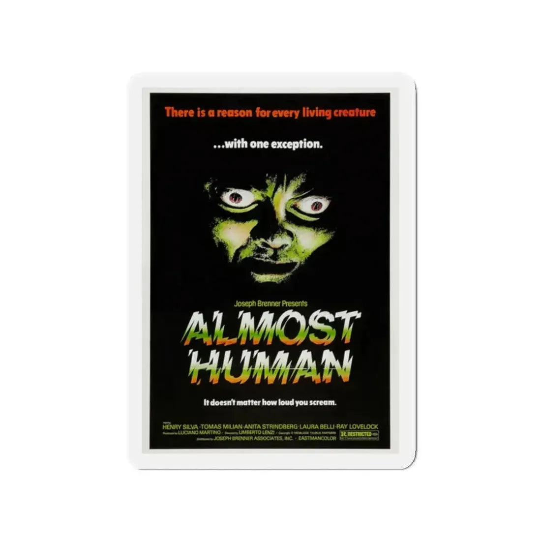 ALMOST HUMAN 1974 Movie Poster - Refrigerator Magnet - The Sticker Space