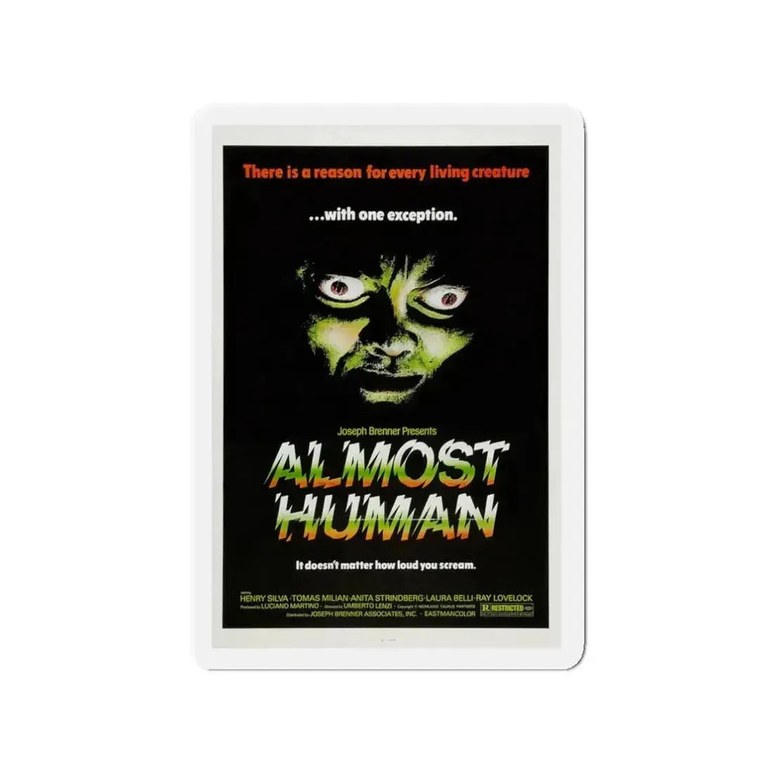 ALMOST HUMAN 1974 Movie Poster - Refrigerator Magnet - The Sticker Space