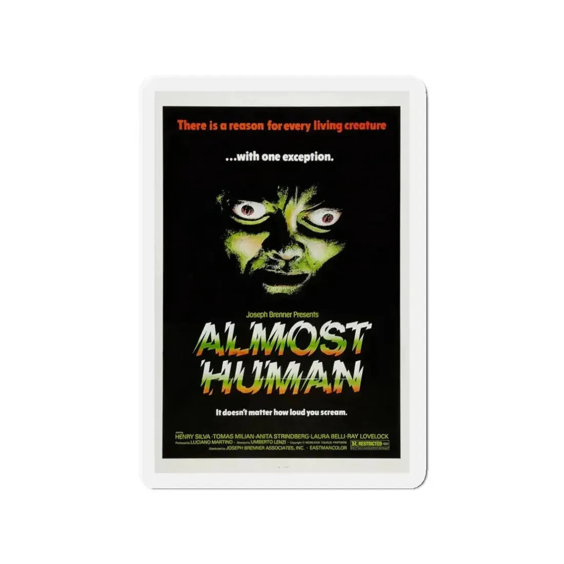 ALMOST HUMAN 1974 Movie Poster - Refrigerator Magnet - The Sticker Space