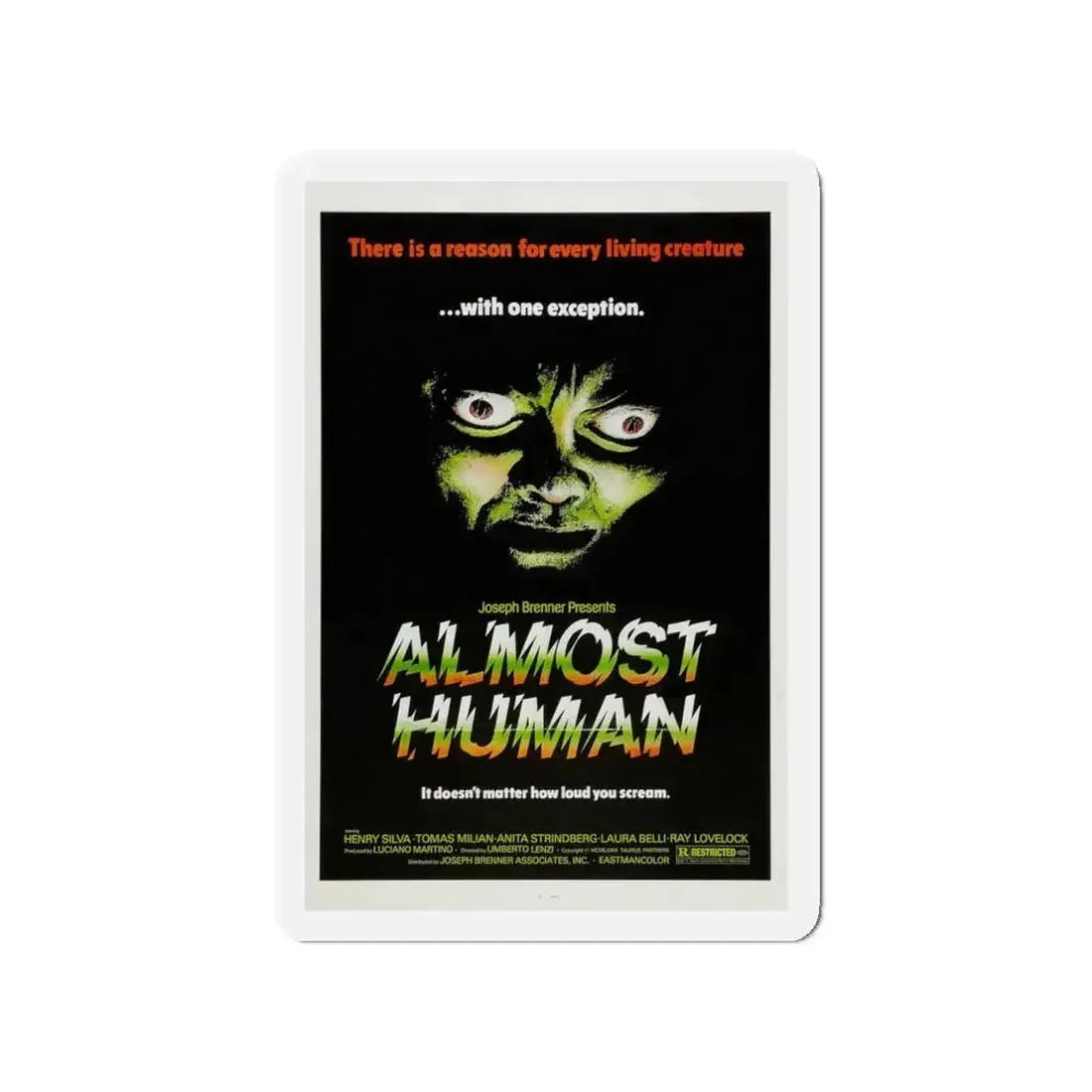ALMOST HUMAN 1974 Movie Poster - Refrigerator Magnet - The Sticker Space